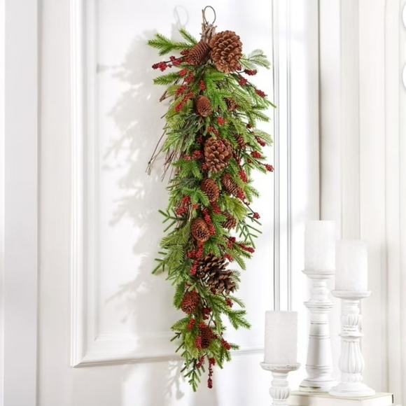 Wicker Park 36" Unlit Berry & Pinecones Swag - Picture 1 of 4